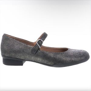 Dansko Women’s Kaelyn Graphite Metallic Nappa Leather Maryjane Nurse Comfort 39